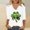 30-White, variant on TrendVibe365 Green Womens Plus Size Tops 3/4 Sleeve Loose St Patricks Day Round Neck Polyester Casual St. Patricks Day Blouse Tops for Irish Themed Gifts XL
