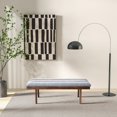 thumbnail image 3 of Upholstered Bench for End of Bed, 56.1 Inch Ash Grey Fabric Bedroom Bench with Foam Padded Seat, Mid-Century Modern Solid Wood Base, Entryway Bench with Solid Wood Legs, Brown and Light Gray, 3 of 5