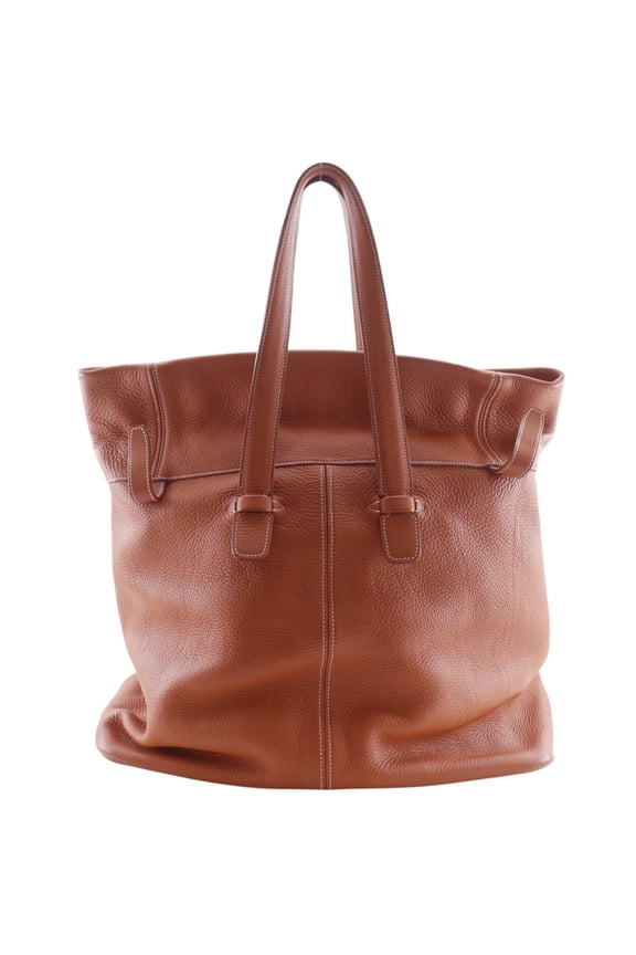 Pre-Owned Hermes Tar Tote Bag, Taurillon Clemence Leather, 1996, Brown, A4 size, Open type,...