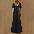 thumbnail image 3 of UPPADA Women's Wedding Guest Evening Party Maxi Dress Plus Size Cocktail Dresses V Neck A-Line Elastic High Waist Dress Pleated Chiffon Maxi Plus Size Formal Dresses Black,XXXXXL, 3 of 6