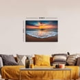thumbnail image 3 of HFDF Ocean Beach Wall Art Living Room Decor Sunset Ocean Landscape Pictures Wall Decor Hawaii Coastal Beach Skyline Canvas Prints Painting Nature Seascape for Bathroom Decoration 10x8inch Framed, 3 of 6