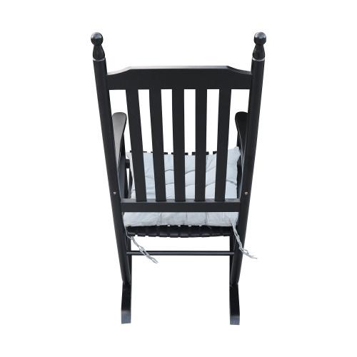JINS&VICO Wood Rocking Chair for Adults, Rustic Indoor Outdoor Rocker Lounge Chairs for Porch Patio Living Room, Wooden Porch Rocker Chair no Cushion (Black) - image 3 of 7