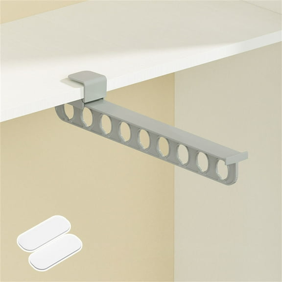 kchsji Pull-Out Pants Rack Wardrobe Organizer Slide Rail Hanger, Space-Saving Storage System, Strong Adhesive No-Drill Installation, Durable Telescopic Bracket for Closet Clothes Storage