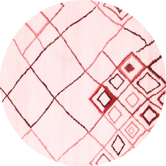 Ahgly Company Indoor Round Solid Red Modern Area Rugs, 6' Round