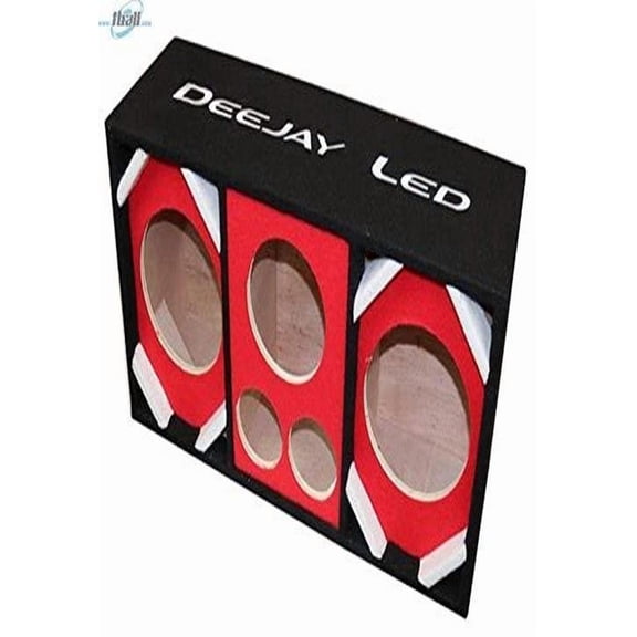 DeeJay LED Car Speaker Enclosure Two 8" Woofers w/ 2 Tweeters & 1 Horn - Red
