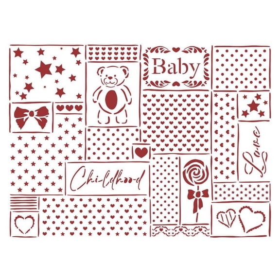 Stamperia Stencil D 7.87"X5.91"-Patchwork, Day Dream