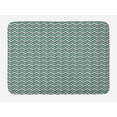 thumbnail image 1 of Turquoise Bath Mat, Wavy Lines with Abstract Chevron Pattern Herringbone Stripes Retro Zigzag Image, Non-Slip Plush Mat Bathroom Kitchen Laundry Room Decor, 29.5 X 17.5 Inches, Multicolor, Ambesonne, 1 of 2