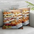 thumbnail image 3 of Orinice Pastries Desserts Buffet Graphic Decorative Cushion Throw Pillow Cover for Home Couch Living Room Bed Sofa Short Plush 1PC 18x18in, 3 of 5