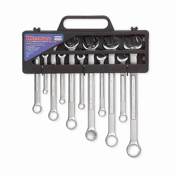Westward Combo Wrench Set, Satin, 5/16-15/16in, 11Pc 4PL86