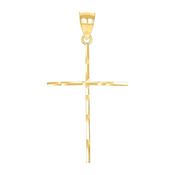 10k Gold Two-tone Dc Mens Cross Height 36.7mm X Width 19.7mm Religious Charm Pendant Necklace for Men