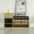 thumbnail image 4 of Wooden Entryway Shoe Storage Bench with Cushion, 4 of 7