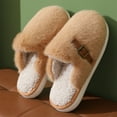 thumbnail image 5 of Luxalzxs Fuzzy Slippers Women Slip-on Bedroom Slippers, Closed Toe Winter Warm House Shoes Soft Plush Indoor Outdoor Memory Foam Slippers Non-Slip Cute House Slippers for Cold Weather, 5 of 5