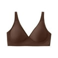thumbnail image 4 of Telankuip Seamless Wireless Deep V Bralettes Womens Push up No Underwire Smooth Comfortable Full Coverage Bras Stretchy Soft Lift Supportive Breathable Bras Brown L, 4 of 4