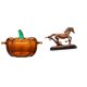 thumbnail image 1 of Plato de dulces de cristal con forma de calabaza y tapa, figura de caballo, escultura coleccionable de tarro de para decoración del hogar, es, 1 of 8