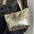 thumbnail image 6 of Sparkly Purses for Women, Women's Totes Bags with Zipper and Leather Handle, Trendy Glitter Purses for Women, 6 of 7