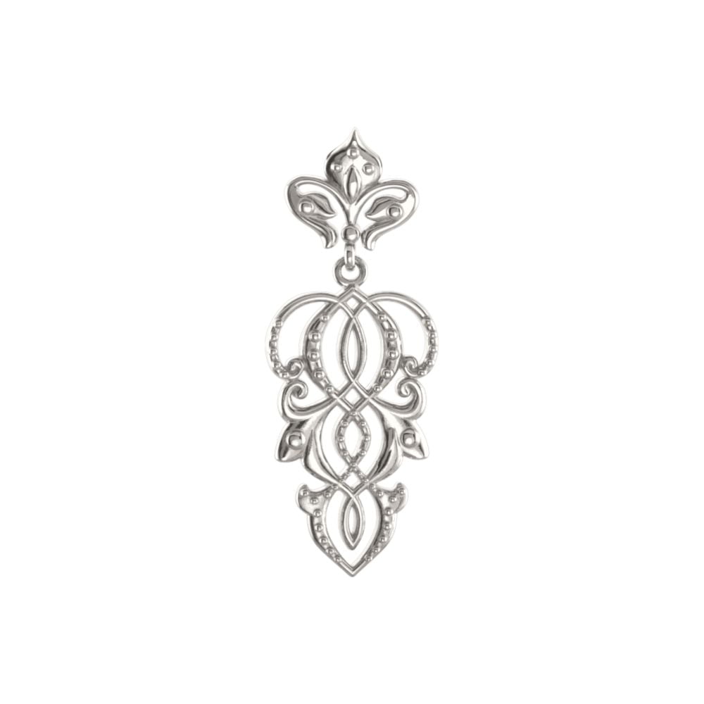 Diamond2Deal Sterling Silver Fleur-de-lis 18 Necklace for Women