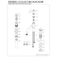 thumbnail image 6 of Kingston Brass KSD282KLNB Whitaker One-Handle Single-Hole Bathroom Faucet with Deck Plate and Push Pop-Up Drain, Naples Bronze, 6 of 7