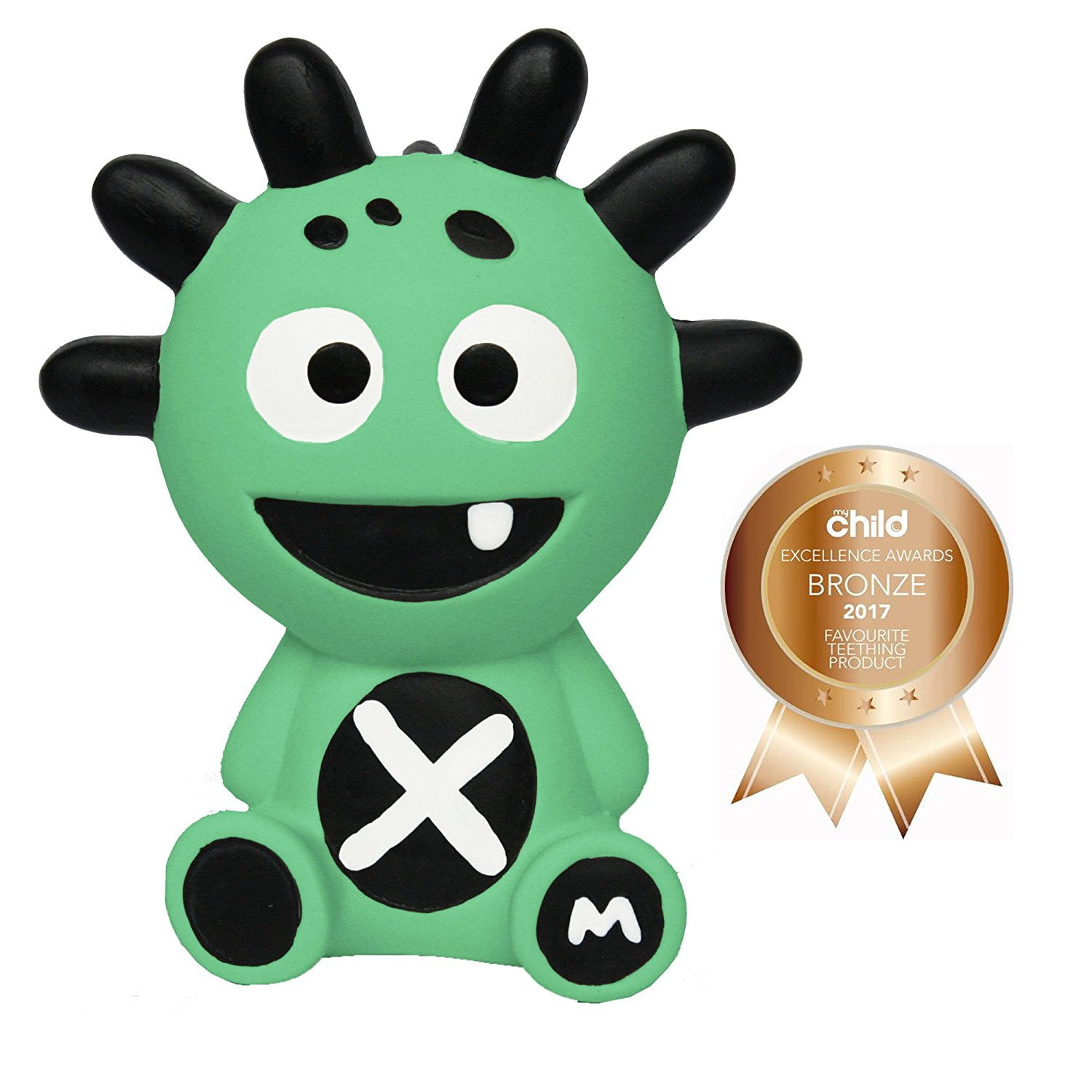 Natural Baby Chew Toy Teether Monster Teething Gum Massager Green