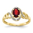 thumbnail image 1 of 10k Yellow Gold Garnet Diamond Ring Birthstone January Gemstone, 1 of 9