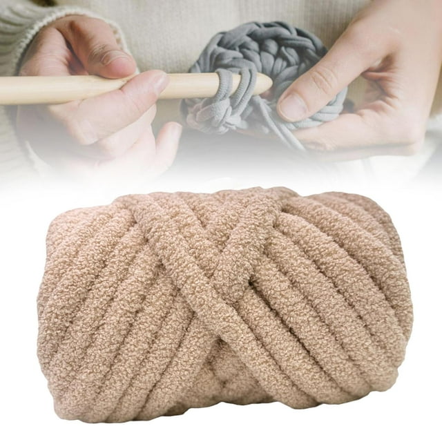 Hilo grueso para tejer brazos, hilos de ganchillo, hilo voluminoso, hilo de peso para suéteres, manualidades, proyectos de macramé, bufanda para cama Beige Macarena Hilo de lana grueso