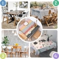 thumbnail image 4 of Colorful Geometric Striped Pattern Square Tablecloth,Waterproof Square Table Cover,Wipeable Spillproof Washable Table Cover for Home Kitchen Party Decor 42"X42"(107x107cm), 4 of 6