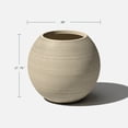 thumbnail image 3 of Veradek Strata Series Sphere Plastic-Stone Round Planter - Sand, 2 Pack, 3 of 9
