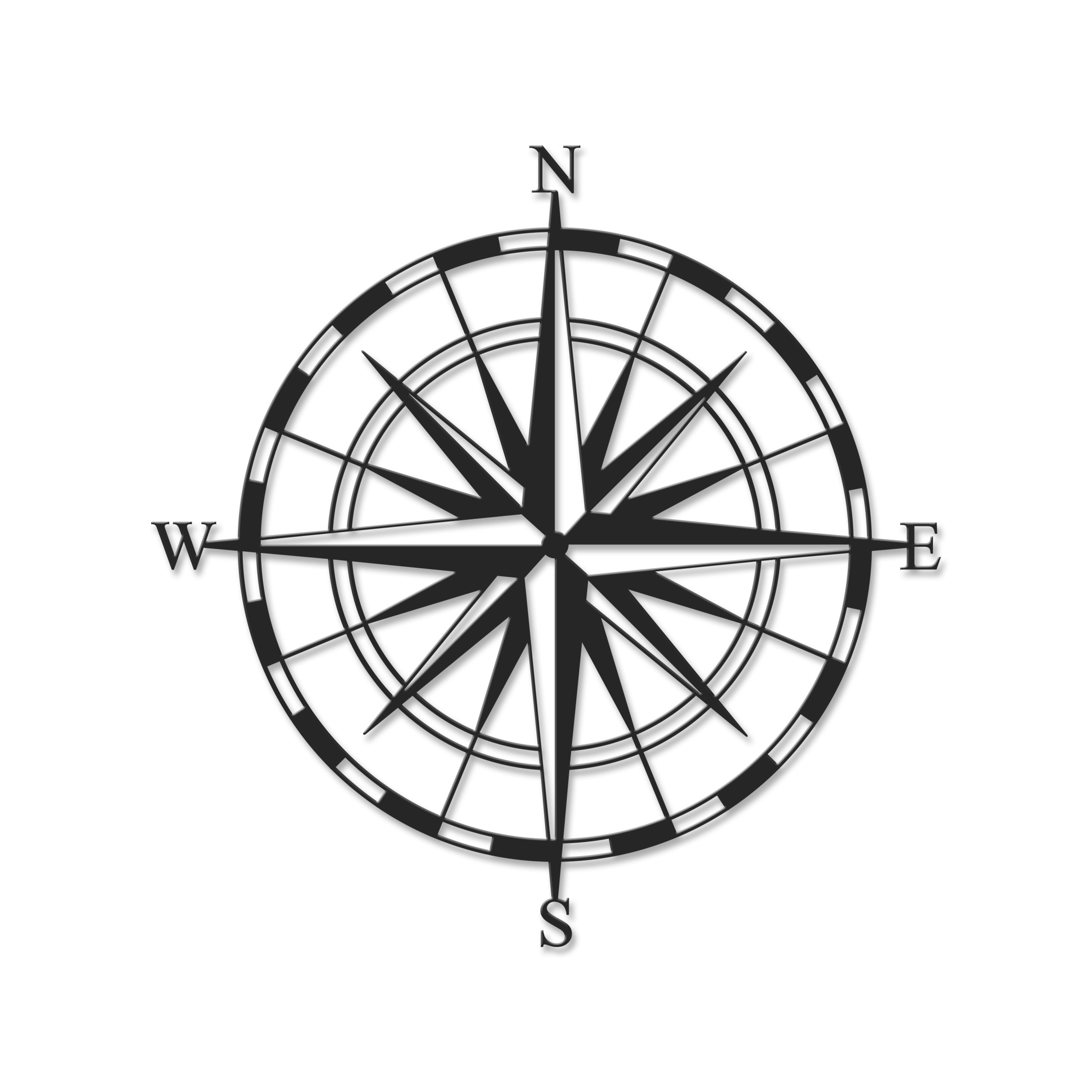 Ada Home Decor Furniture Black Compass Modern Metal Wall Art