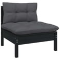 thumbnail image 4 of vidaXL 12 Piece Patio Lounge Set with Cushions Black Solid Pinewood, 4 of 8