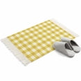 thumbnail image 2 of Bathroom Rug 2'x 3', Yellow Gradient Woven Cotton Washable Rug with Tassels, Farm Plaid Buffalo Checkered Gingham Non Slip Front Door Mat for Entrance, Doorway, Hallway, Laundry Room, 2 of 9