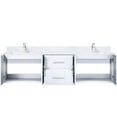 thumbnail image 3 of 72" W X 22" D Glossy White Double Vanity - Marble Top, Faucet, Spacious Bathroom Cabinet Bath Cultured Storage Options, 3 of 3