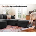 thumbnail image 6 of JULY'S SONG 134.6" Luxury Sectional Sofa Set, Cloud Couch Modular Sectionals for Living Room, Comfy U Shaped Couches and Sofas with Movable Storage Ottoman - Black, 6 of 10
