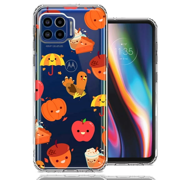 MUNDAZE For Motorola One 5G Thanksgiving Autumn Fall Design Double Layer Phone Case Cover