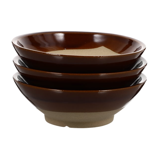 3 Pcs Bols à Vin Rétro Bols de Rangement Vaisselle Classique pour la Maison (Brun Clair)