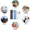 thumbnail image 5 of 6 Pcs Portable Stainless Steel Flatware Set, Travel Reusable Utensils Set Cutlery Set Including Knife Fork Spoon Chopsticks Carry Case for School, Office, Camping, Picnic(Sliver), 5 of 8