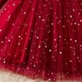 thumbnail image 6 of Gaexia Fall Dresses For Toddlers,Girls Long Sleeve Dress With Bow Tie Star Sequins Party Holiday Formal Gown For Toddler Kids Casual Beach School Occasion,Red,6-7 Years, 6 of 8