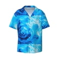 thumbnail image 5 of Picia Blue Shell Men's Linen Shirts Short Sleeve Cuban Beach Shirts Casual Shirts Button Down Shirt for Men Beach Summer Wedding Shirt-Small, 5 of 7