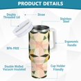 thumbnail image 2 of Yayeee 40oz Stainless Steel Tumbler with Straw and Handle Double-Wall Insulated Travel Water Bottle, Retro Black Stars, 2 of 8