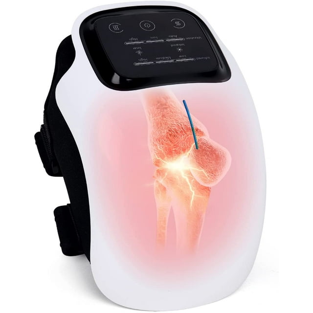 Knee Massager, Cycle Heating and Vibration, Wireless Large LED Screen Smart Knee Massage Rechargeable, Reduce Knee Joint Pain, Swelling, Stiffness and Other Joint Massager
