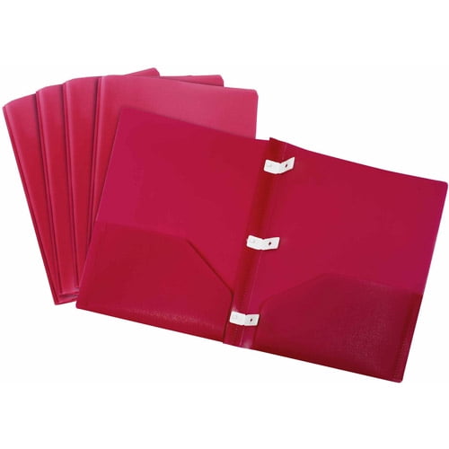 Storex Thicker Poly 2-Pocket Folder with Plastic Prongs - Walmart.com ...