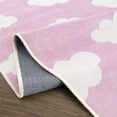 thumbnail image 6 of Hauteloom Nizar Girls Room, Nursery Machine Washable Area Rug - Clouds - Pink, Cream - 5'3" x 7'3", 6 of 8