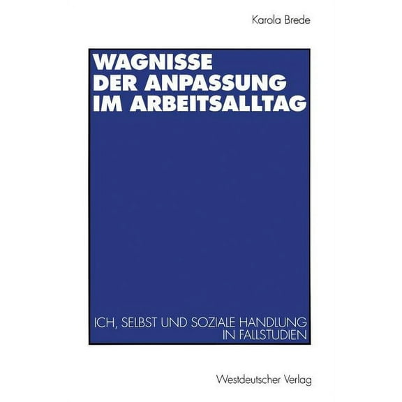 Wagnisse Der Anpassung Im Arbeitsalltag: Ich, Selbst Und Soziale Handlung in Fallstudien, (Paperback)