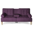 thumbnail image 3 of Sofá Cama Con Portavasos De Velvet Morado Makora Modelo Zambroni, 3 of 10