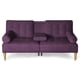 thumbnail image 3 of Sofá Cama Con Portavasos De Velvet Morado Makora Modelo Zambroni, 3 of 10