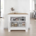 thumbnail image 2 of Kitchen Island 35" H, whit 2 doors, 3 shelves, White/Macadamia, 2 of 6