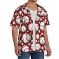 Disketp Men's Hawaiian Cute Baseball Print Shirts Button Down Holiday