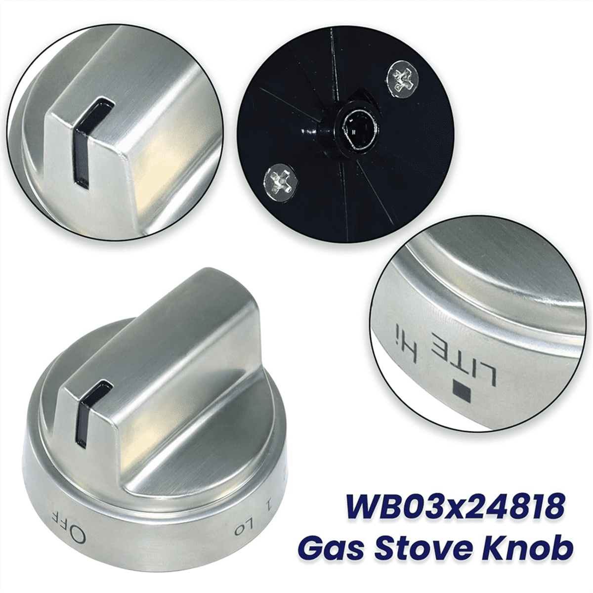 5PCS WB03X24818 Stainless Steel Stove Knob Replacement