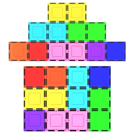 UPC: 0817338022389 | PicassoTiles 12 Piece Square Magnetic Building Block Tiles Expansion Pack Multicolor
