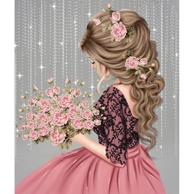 Kit de pintura de diamantes niña ronda completa Hugtrwg Para estrenar
