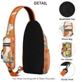 thumbnail image 3 of Crossbody Sling Backpack for Women Men Orange Print Shoulder Sling Crossbody Casual Chest Bag for Travel Sports Running Hiking, 3 of 6