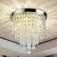 thumbnail image 1 of Elegantes mini candelabros de cristal con forma de gota de lluvia, diseño de lujo, luz de techo empotrada de cristal moderna para sala de estar, comedor, dormitorio de niños, hotel, fiesta (blanco, 1 of 5